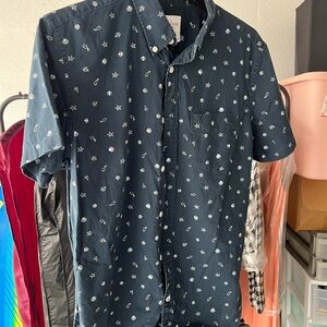 Men's Navy Blue Patterned Shirt